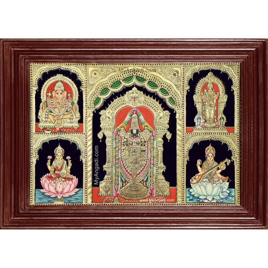 Balaji Ganesha Murugan Lakshmi Saraswathi Tanjore Painting