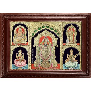 Balaji Ganesha Murugan Lakshmi Saraswathi Tanjore Painting