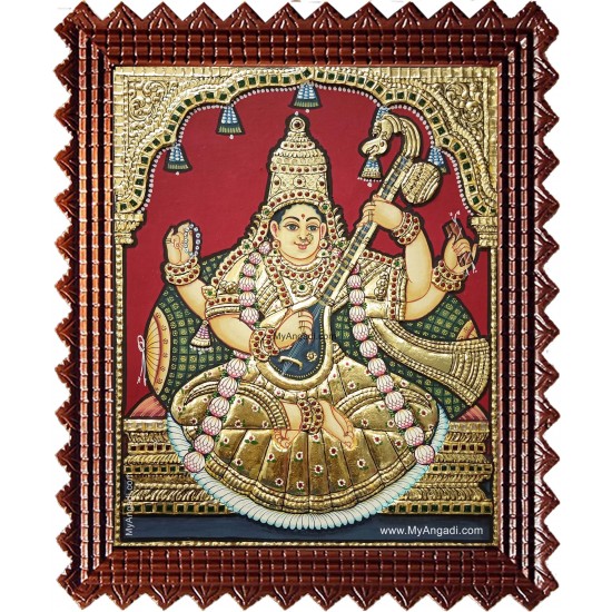 Saraswathi Devi Tanjore Painting