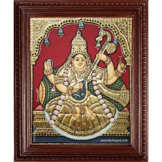 Saraswathi Devi Tanjore Painting