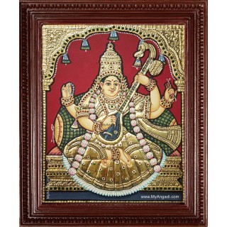 Saraswathi Devi Tanjore Painting Saraswathi Devi Tanjore Painting