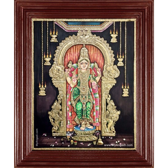 Madurai Meenakshi Amman Tanjore Painting