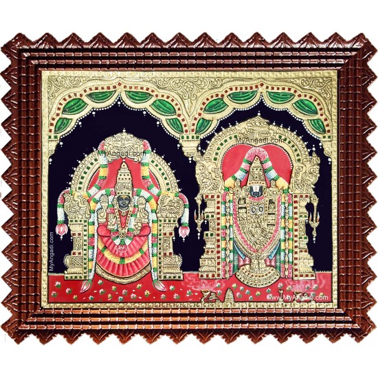 Thirupathi Balaji Alamelumanga Tanjore Painting