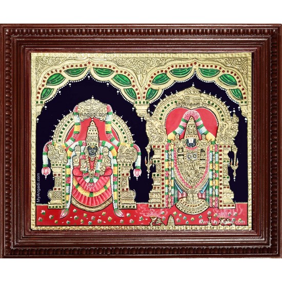 Thirupathi Balaji Alamelumanga Tanjore Painting