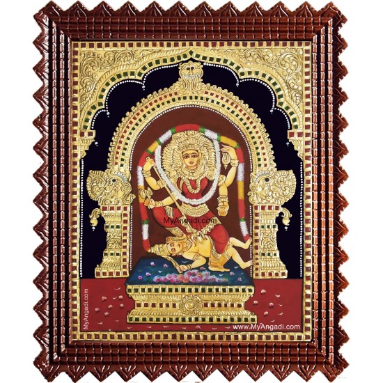 Kalamangalam Kula Vilakku Amman Tanjore Painting