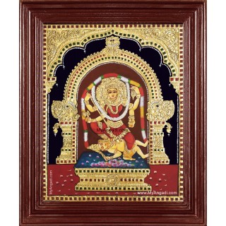 Kalamangalam Kula Vilakku Amman Tanjore Painting