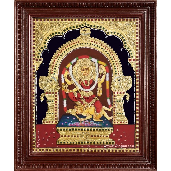 Kalamangalam Kula Vilakku Amman Tanjore Painting