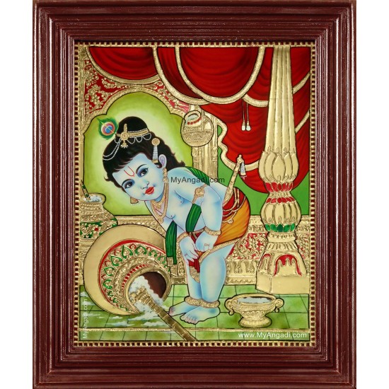 Vennai Thaazhi Krishna Tanjore Painting