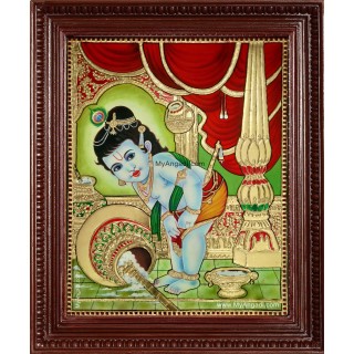 Vennai Thaazhi Krishna Tanjore Painting