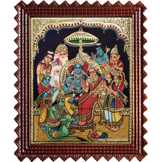 Sri Ramar Pattabishekam Tanjore Painting Sri Ramar Pattabishekam Tanjore Painting