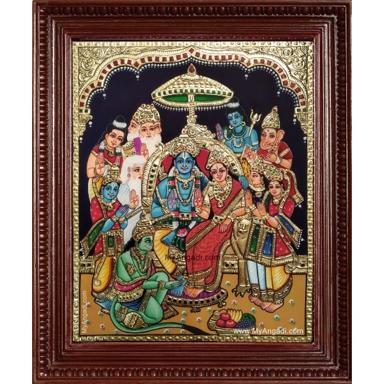 Sri Ramar Pattabishekam Tanjore Painting Sri Ramar Pattabishekam Tanjore Painting
