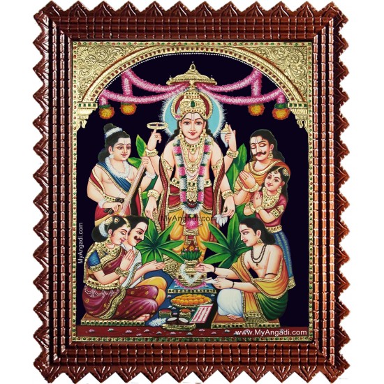 Sri Satyanarayana Swami Tanjore Painting