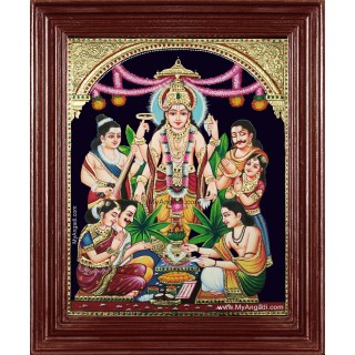 Sri Satyanarayana Swami Tanjore Painting