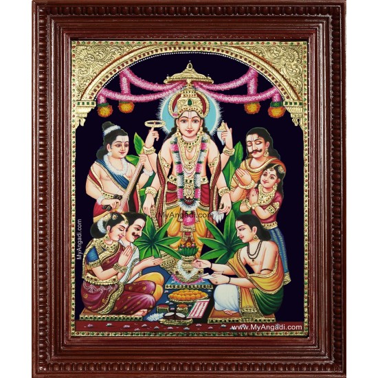 Sri Satyanarayana Swami Tanjore Painting Sri Satyanarayana Swami Tanjore Painting