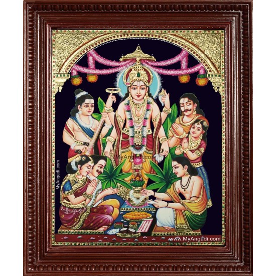 Sri Satyanarayana Swami Tanjore Painting