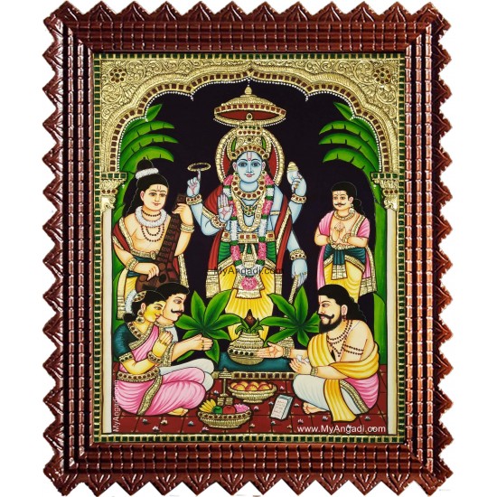 Sri Satya Narayana Swamy Tanjore Painting
