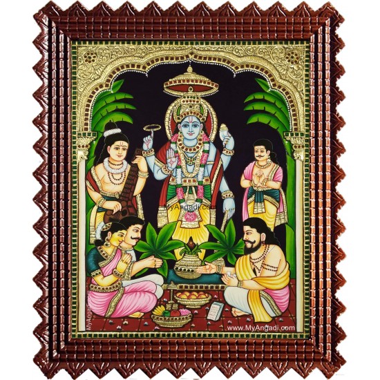 Sri Satya Narayana Swamy Tanjore Painting Sri Satya Narayana Swamy Tanjore Painting