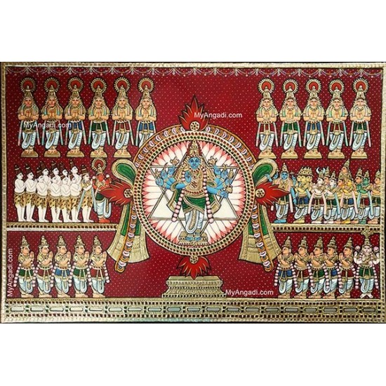 Sudharashana Chakra Tanjore Painting Sudharashana Chakra Tanjore Painting