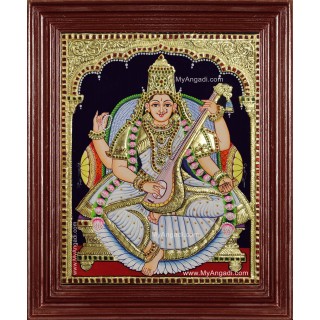 Saraswathi Devi Tanjore Painting