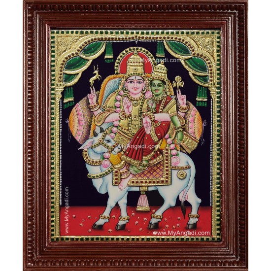 Pradosha Sivan Paravathi Tanjore Painting