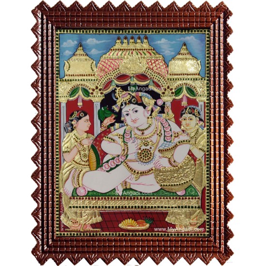 Butter Krishna Tanjore Painting Butter Krishna Tanjore Painting