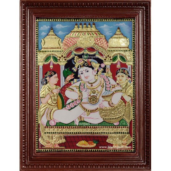 Butter Krishna Tanjore Painting Butter Krishna Tanjore Painting