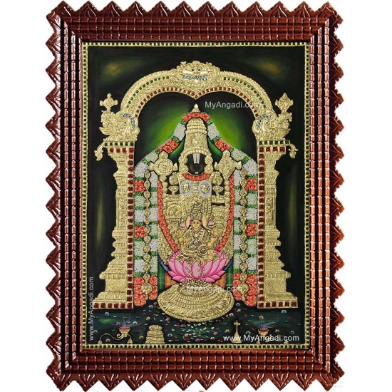 Tirupathi Perumal Lakshmi Tanjore Painting Tirupathi Perumal Lakshmi Tanjore Painting