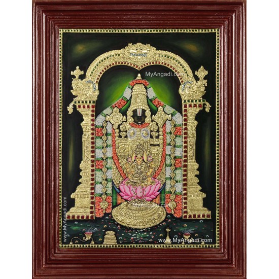 Tirupathi Perumal Lakshmi Tanjore Painting Tirupathi Perumal Lakshmi Tanjore Painting
