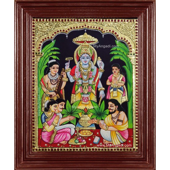 Sathya Narayana Swami Tanjore Painting Sathya Narayana Swami Tanjore Painting