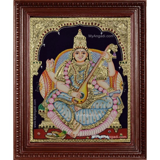 Goddess Saraswati Devi Tanjore Painting Goddess Saraswati Devi Tanjore Painting