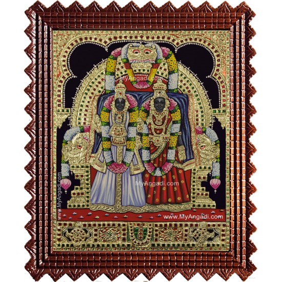 Sri Siddhammal  Sri Perumal Swami Tanjore Painting