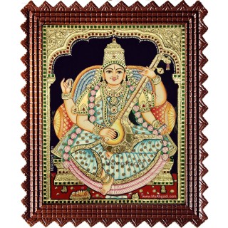 Saraswathi Devi Tanjore Painting