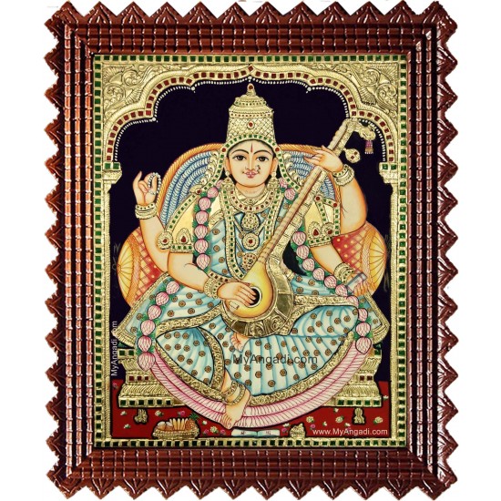 Saraswathi Devi Tanjore Painting Saraswathi Devi Tanjore Painting