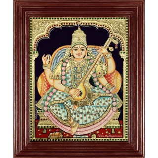 Saraswathi Devi Tanjore Painting