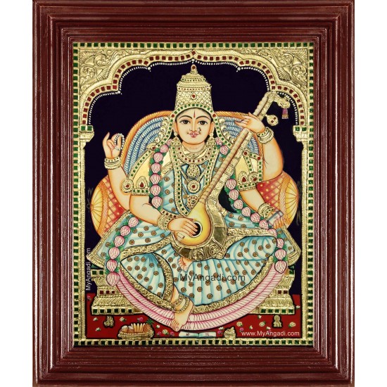 Saraswathi Devi Tanjore Painting Saraswathi Devi Tanjore Painting