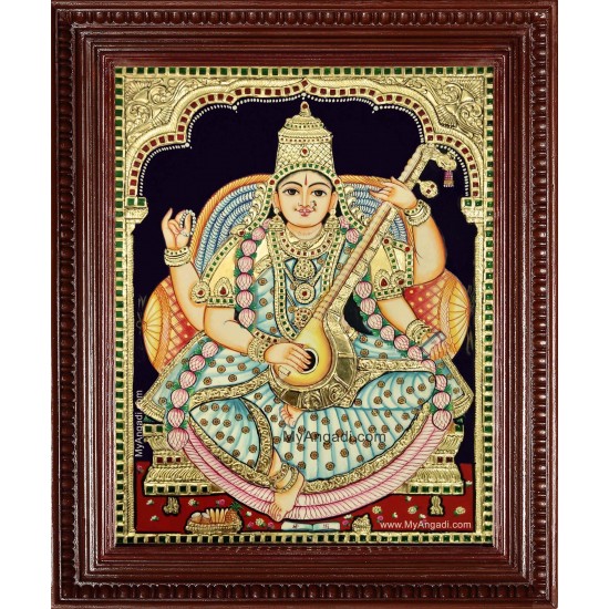 Saraswathi Devi Tanjore Painting