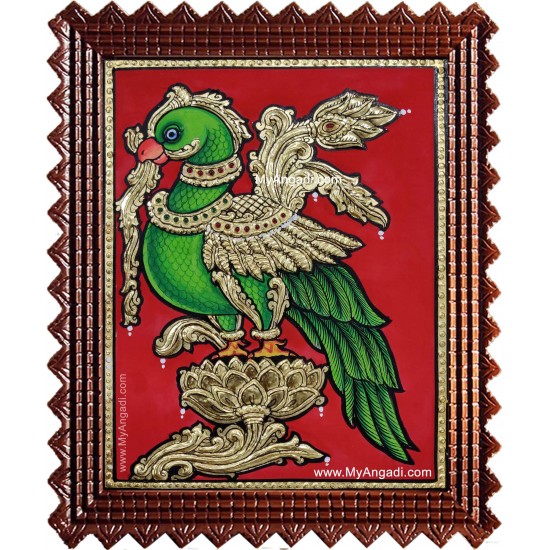 Parrot Tanjore Painting Parrot Tanjore Painting
