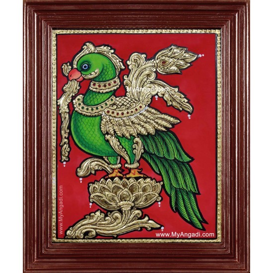 Parrot Tanjore Painting