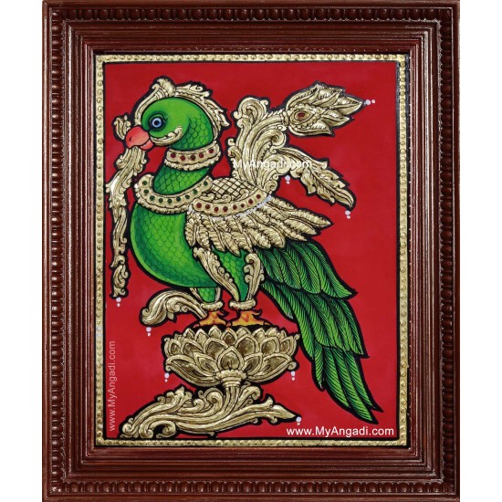 Parrot Tanjore Painting Parrot Tanjore Painting