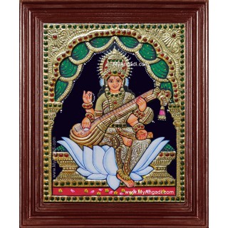 Saraswati Krishna Tanjore Painting