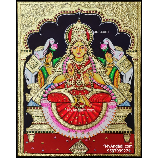 Gaja Lakshmi Tanjore Painting