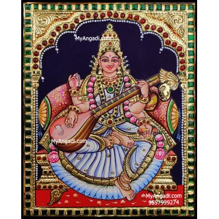 Saraswathi Devi Tanjore Painting