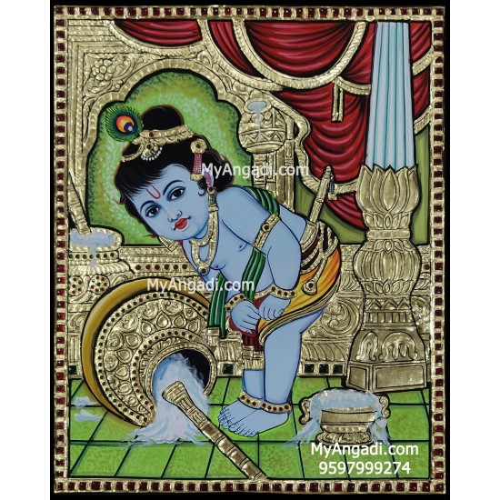 Butter Krishna Tanjore Painting Butter Krishna Tanjore Painting