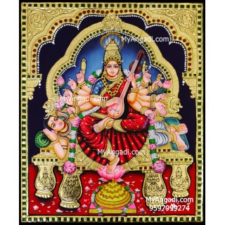 Shri Maha Shodashi Devi Tanjore Painting