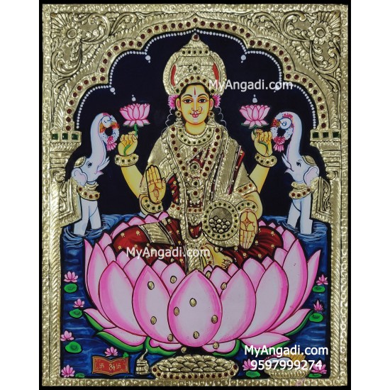 Gajalakshmi Tanjore Painting