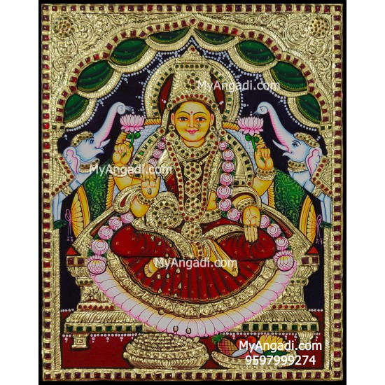 Gaja Lakshmi Tanjore Painting