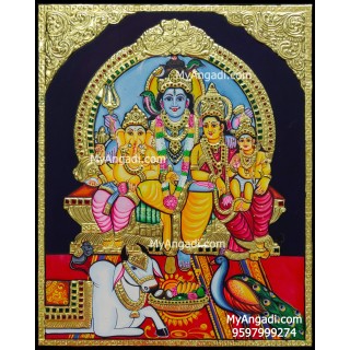 Shiva Family Tanjore Painting