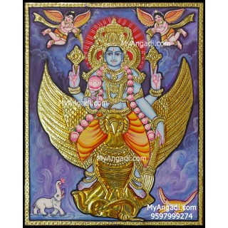 Vishnu in Garudan Tanjore Painting