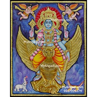 Vishnu in Garudan Tanjore Painting