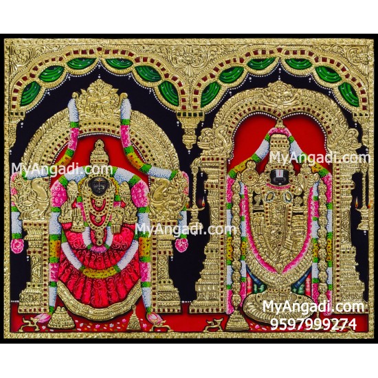 Balaji and Thaayar Tanjore Painting